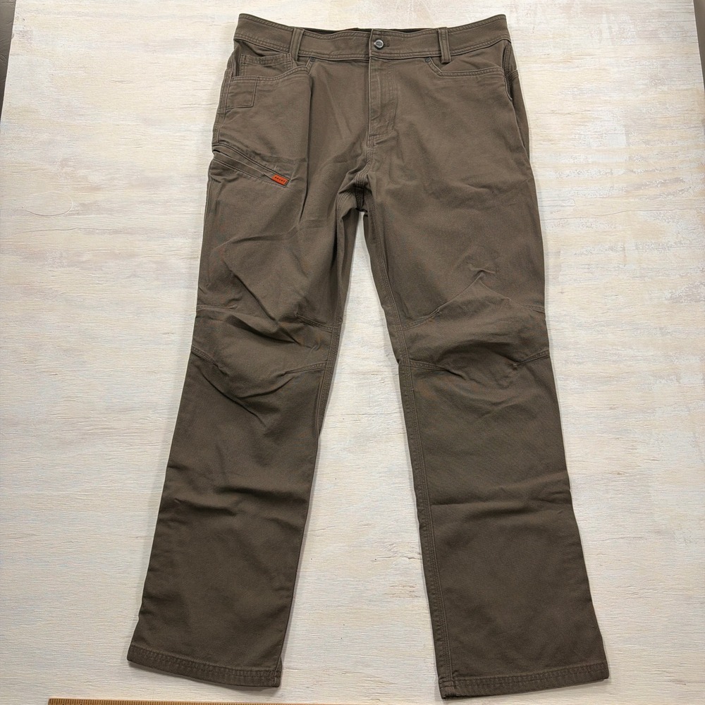 BRUNT Work Pants The Torra Pant 36x32 Utility Multi-Pocket Brown Mens